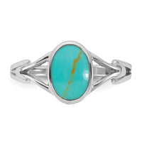Sterling Silver Rhodium-plated Polished Reconstituted Turquoise Ring