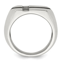 Sterling Silver Antiqued Cross Men's Ring