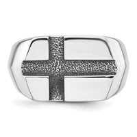 Sterling Silver Antiqued Cross Men's Ring