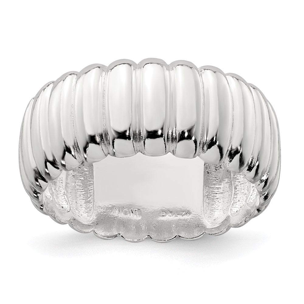 Sterling Silver Polished 8.5mm Ridge Pattern Ring