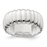 Sterling Silver Polished 8.5mm Ridge Pattern Ring