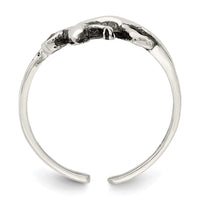 Sterling Silver Antiqued Lizard CZ Toe Ring
