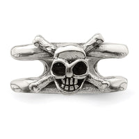 Sterling Silver Antiqued Skull Toe Ring