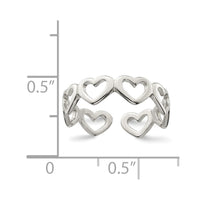Sterling Silver Cut-out Hearts Toe Ring
