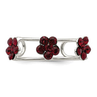 Sterling Silver Stellux™ Crystal Floral Toe Ring