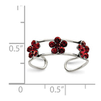 Sterling Silver Stellux™ Crystal Floral Toe Ring