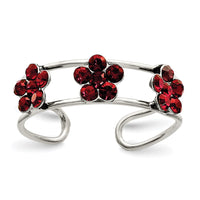 Sterling Silver Stellux™ Crystal Floral Toe Ring