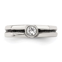 Sterling Silver CZ Antiqued Toe Ring