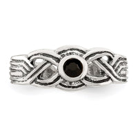 Sterling Silver Antiqued black CZ Toe Ring
