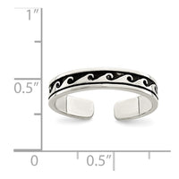 Sterling Silver Antiqued Adjustable Toe Ring