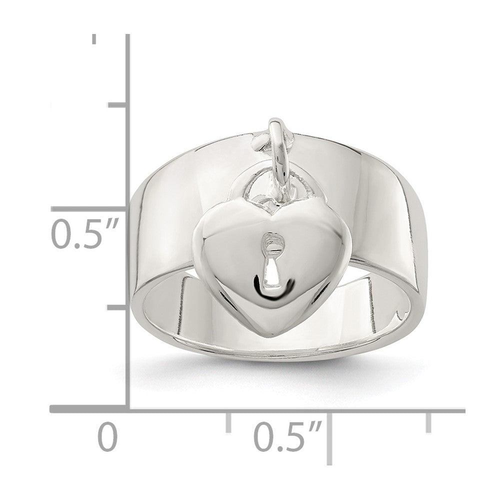 Sterling Silver Dangle Lock Ring