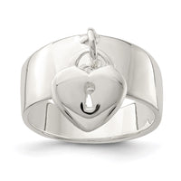 Sterling Silver Dangle Lock Ring