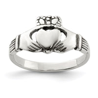 Sterling Silver Antiqued Claddagh Ring