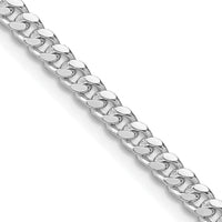 Sterling Silver Rhodium-plated 3.25mm Domed w/ Side D/C Curb Chain