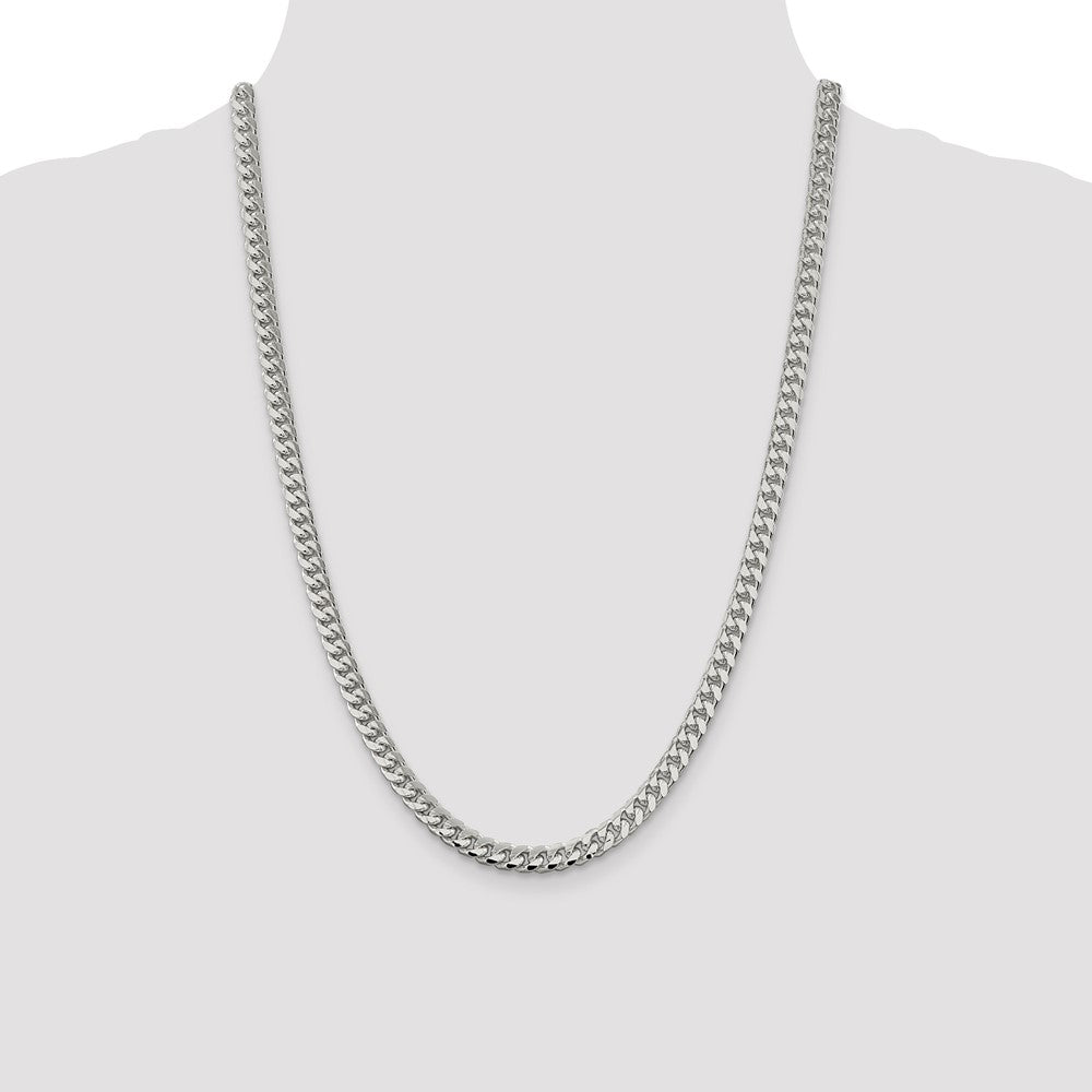 Sterling Silver 6mm Domed w/ Side D/C Curb Chain