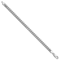 Sterling Silver Rhodium-plated 6mm Domed w/ Side D/C Curb Chain