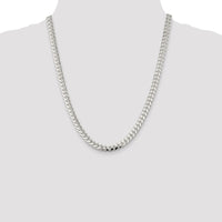 Sterling Silver 7mm Domed w/ Side D/C Curb Chain