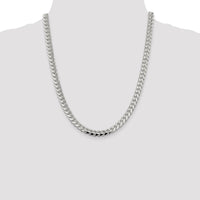 Sterling Silver 7.35mm Domed w/ Side D/C Curb Chain