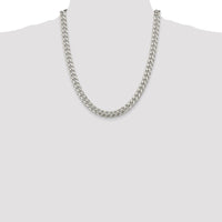 Sterling Silver 8.5mm Domed w/ Side D/C Curb Chain