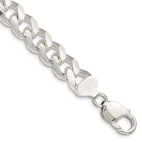 Sterling Silver 10.5mm Domed w/ Side D/C Curb Chain
