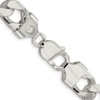 Sterling Silver 11mm Domed w/ Side D/C Curb Chain