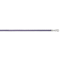 SS Reflections Purple Leather Rh-plated 14in w/2in ext Choker/Wrap Bracelet