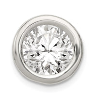 Sterling Silver Round CZ Chain Slide