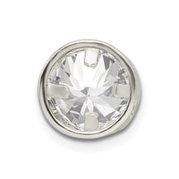Sterling Silver Round CZ Chain Slide