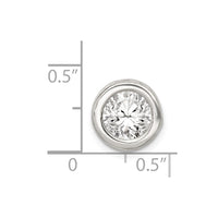 Sterling Silver Round CZ Chain Slide