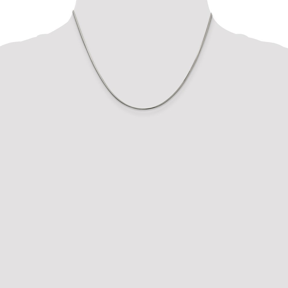 Sterling Silver 1.5mm Diamond-cut Flat Snake Chain