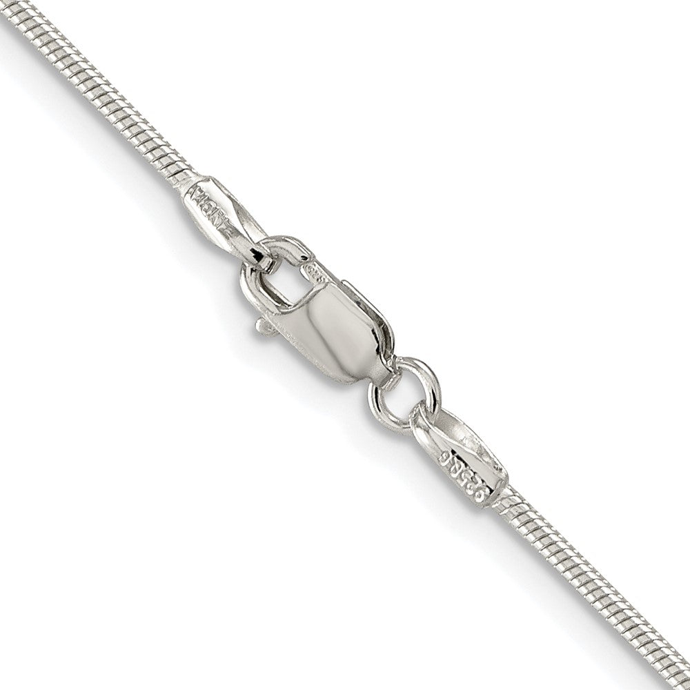 Sterling Silver Rhodium-plated 1.25mm Snake Chain