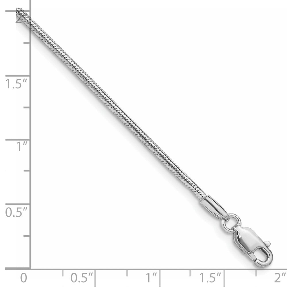 Sterling Silver Rhodium-plated 1.5mm Snake Chain