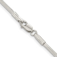 Sterling Silver Rhodium-plated 2mm Snake Chain