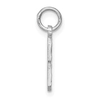 Sterling Silver Rhodium-plated Diamond-cut #8 Charm