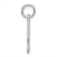 Sterling Silver Rhodium-plated Diamond-cut #9 Charm