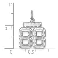 Sterling Silver Rhodium-plated Diamond-cut #88 Charm