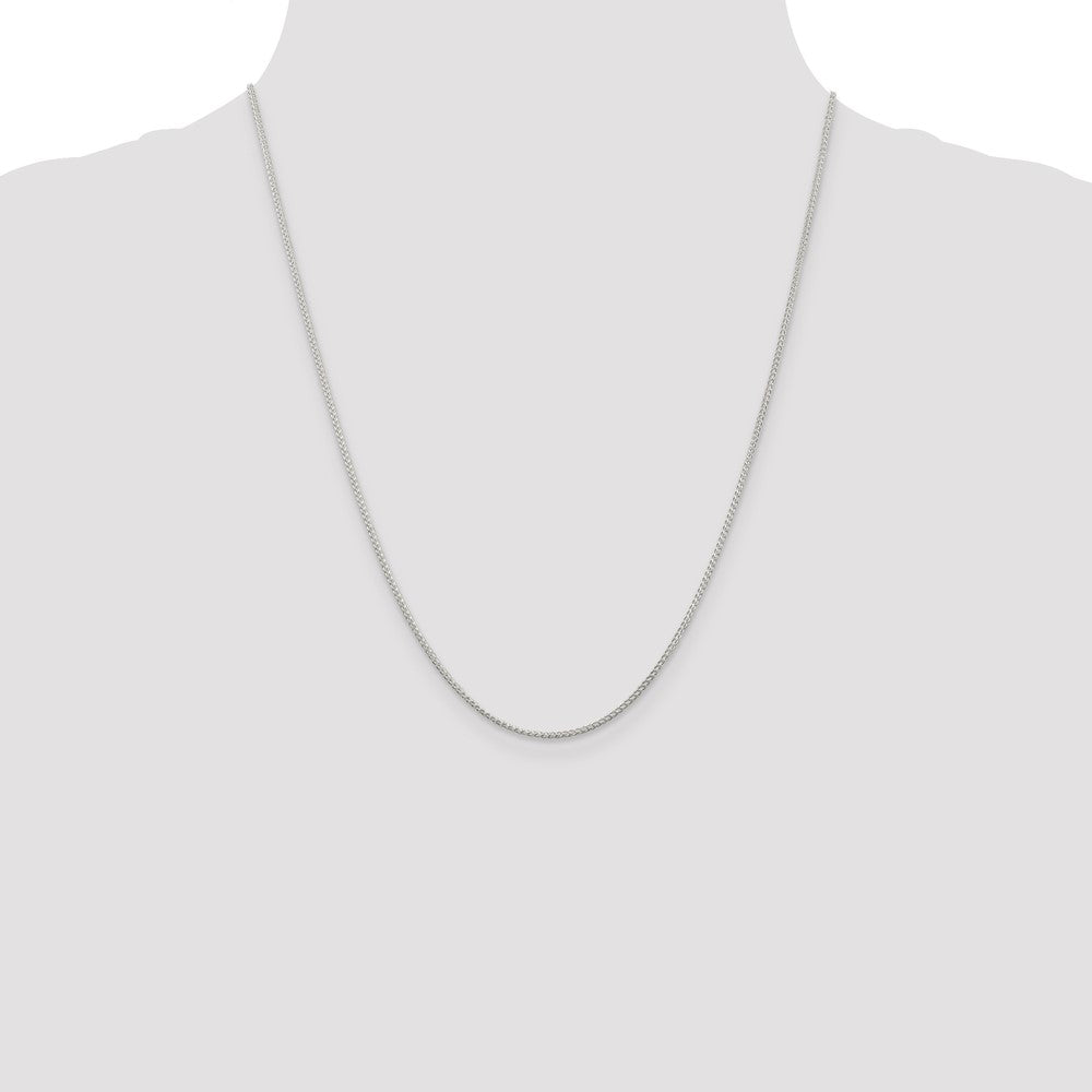 Sterling Silver 1.25mm Round Spiga Chain w/4in ext.