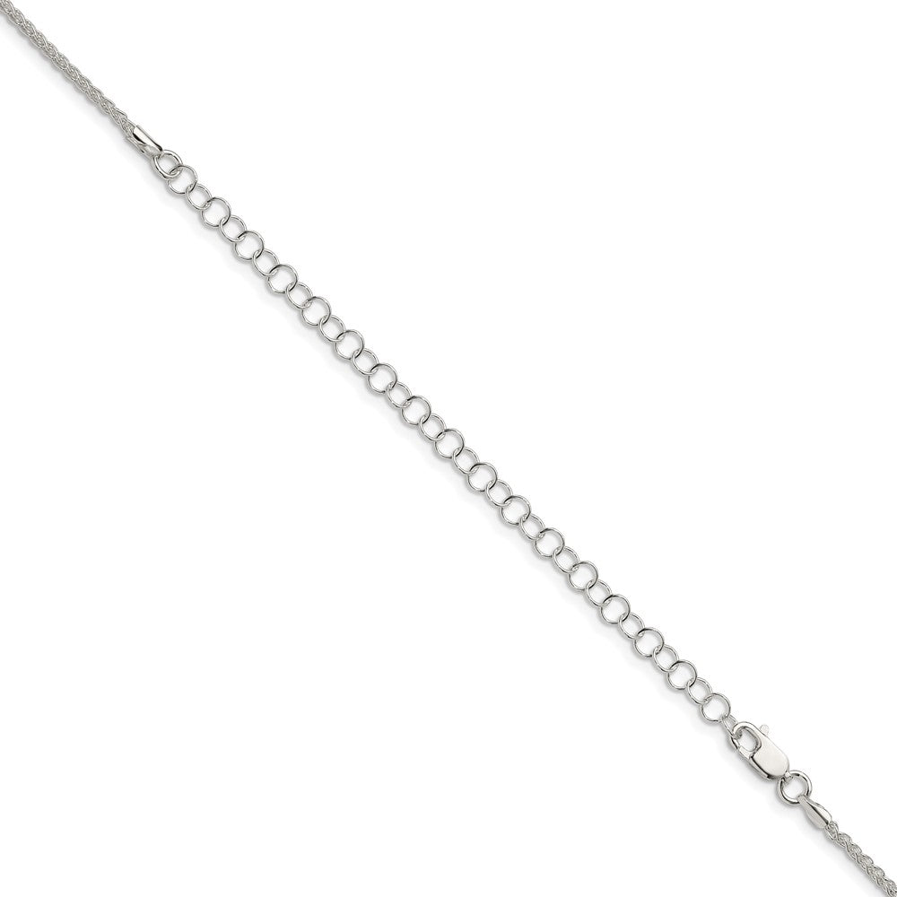 Sterling Silver 1.6mm Round Spiga Chain w/4in ext.
