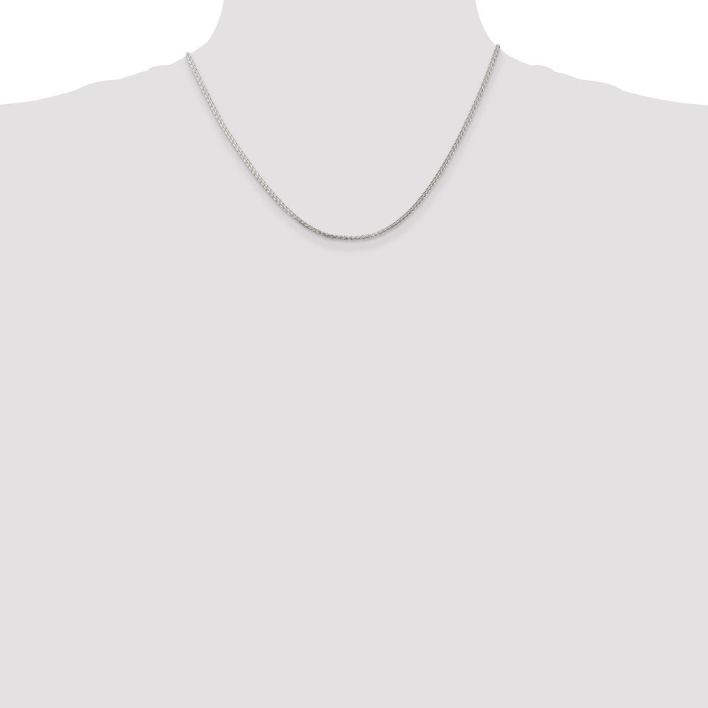 Sterling Silver 1.75mm Round Spiga Chain w/2in ext.