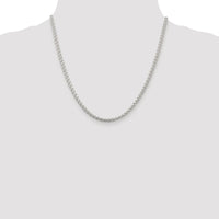 Sterling Silver Rhodium-plated 3mm Round Spiga Chain