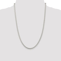 Sterling Silver Rhodium-plated 3mm Round Spiga Chain