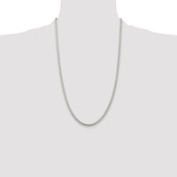 Sterling Silver Rhodium-plated 3mm Round Spiga Chain