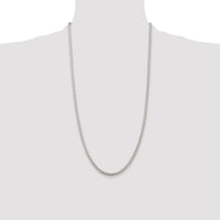 Sterling Silver Rhodium-plated 3mm Round Spiga Chain