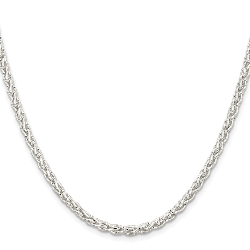 Sterling Silver Rhodium-plated 3.7mm Round Spiga Chain