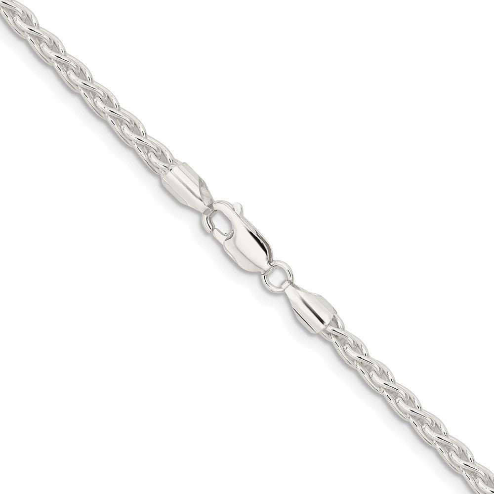 Sterling Silver Rhodium-plated 3.7mm Round Spiga Chain