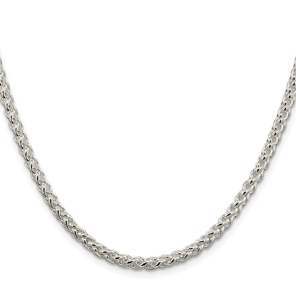 Sterling Silver Rhodium-plated 4mm Round Spiga Chain