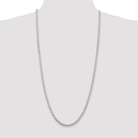Sterling Silver Rhodium-plated 4mm Round Spiga Chain
