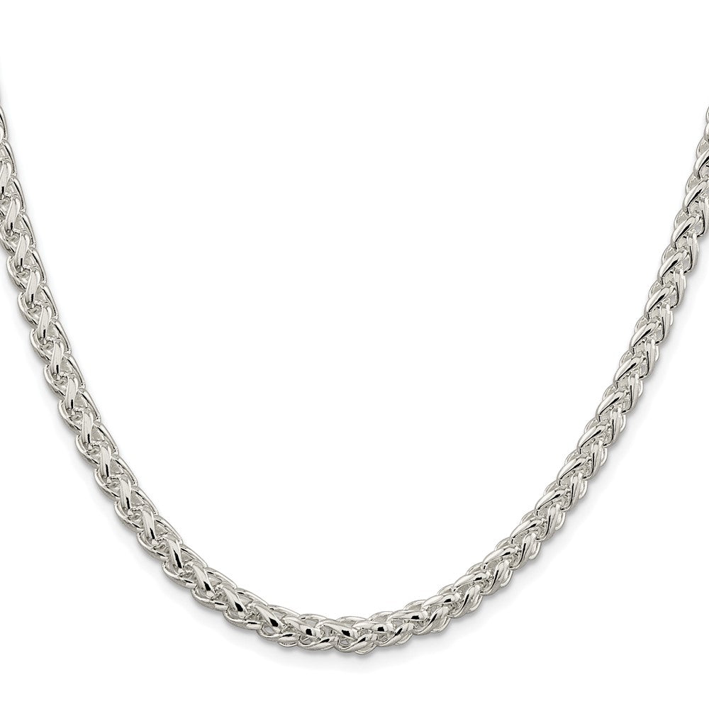 Sterling Silver Rhodium-plated 5mm Round Spiga Chain