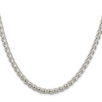 Sterling Silver Rhodium-plated 5mm Round Spiga Chain