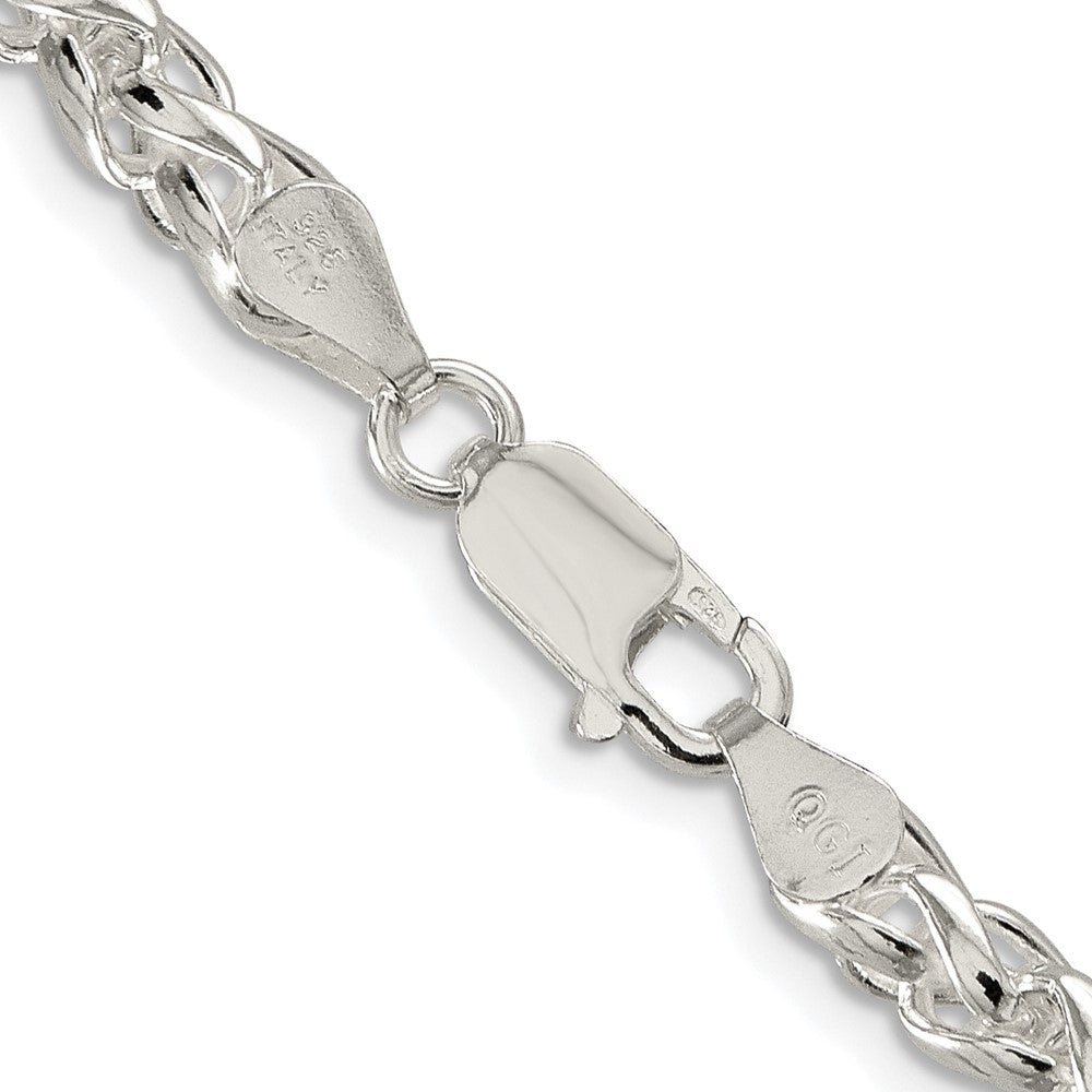 Sterling Silver Rhodium-plated 5mm Round Spiga Chain